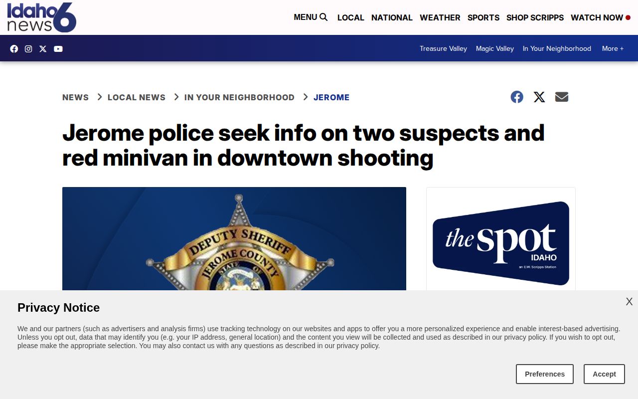 Jerome County arrest-record news coverage from a KIVI Jerome police investigation story